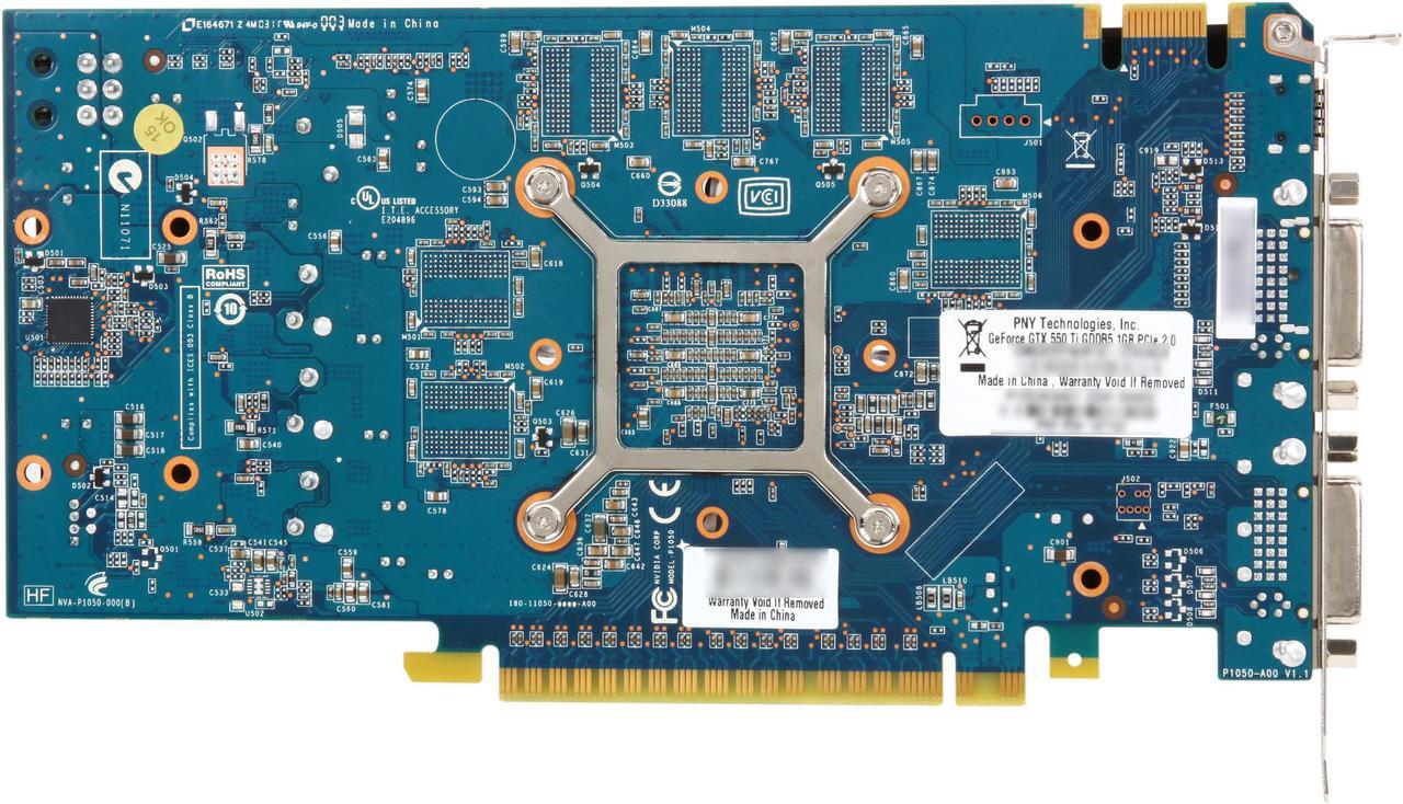 Alt view image 4 of 6 - PNY GeForce GTX 550 Ti (Fermi) 1GB GDDR5 PCI Express 2.0 x16 SLI Support Graphics Card VCGGTX550TXPB