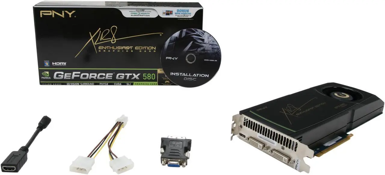 Alt view image 6 of 6 - PNY XLR8 Enthusiast Edition GeForce GTX 580 (Fermi) 1536MB GDDR5 PCI Express 2.0 x16 SLI Support Graphics Card VCGGTX580XPB-OC