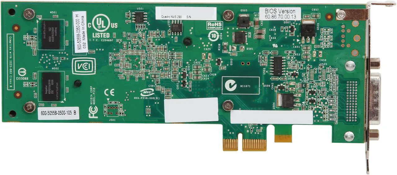 Alt view image 4 of 5 - NVIDIA Quadro NVS 290 VIDEO-NVS290-1X 256MB 64-bit DDR2 PCI Express x1 Graphics Card