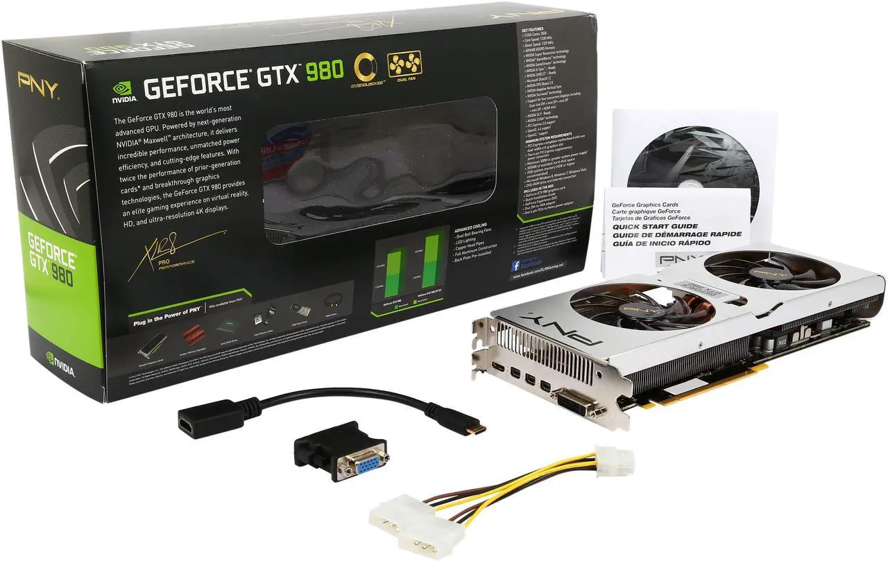 Alt view image 7 of 6 - PNY GeForce GTX 980 4GB XLR8 OC EDITION, VCGGTX9804XPB-XP-OC