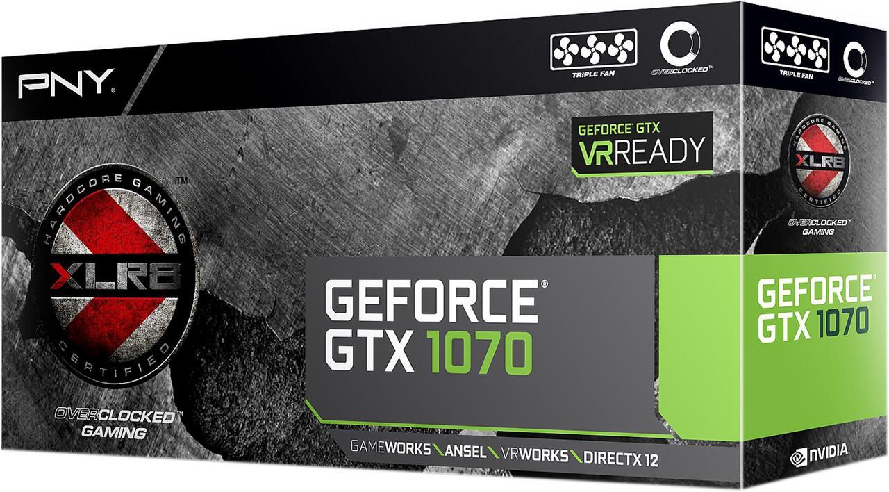 Alt view image 4 of 4 - PNY GeForce GTX 1070 8GB GDDR5 PCI Express 3.0 x16 SLI Support Graphics Card VCGGTX10708XGPB-OC