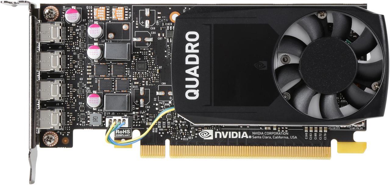 Alt view image 4 of 5 - PNY Quadro P1000 VCQP1000-PB 4GB 128-bit GDDR5 PCI Express 3.0 x16 Low Profile Graphics Card