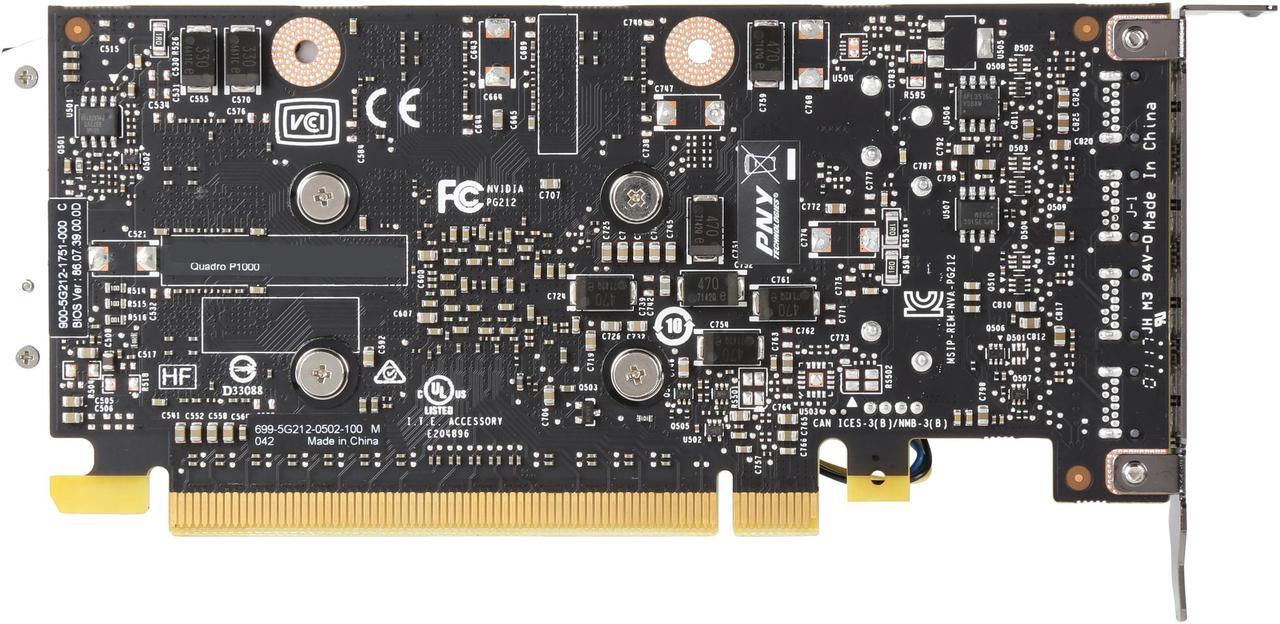 Alt view image 5 of 5 - PNY Quadro P1000 VCQP1000-PB 4GB 128-bit GDDR5 PCI Express 3.0 x16 Low Profile Graphics Card