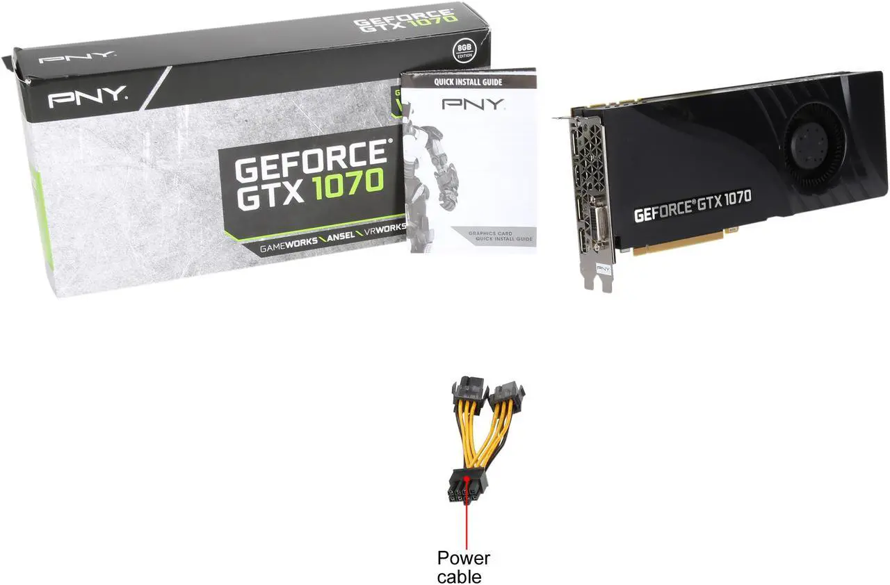Alt view image 7 of 6 - PNY GeForce GTX 1070 8GB GDDR5 PCI Express 3.0 x16 SLI Support Graphics Card VCGGTX10708PB