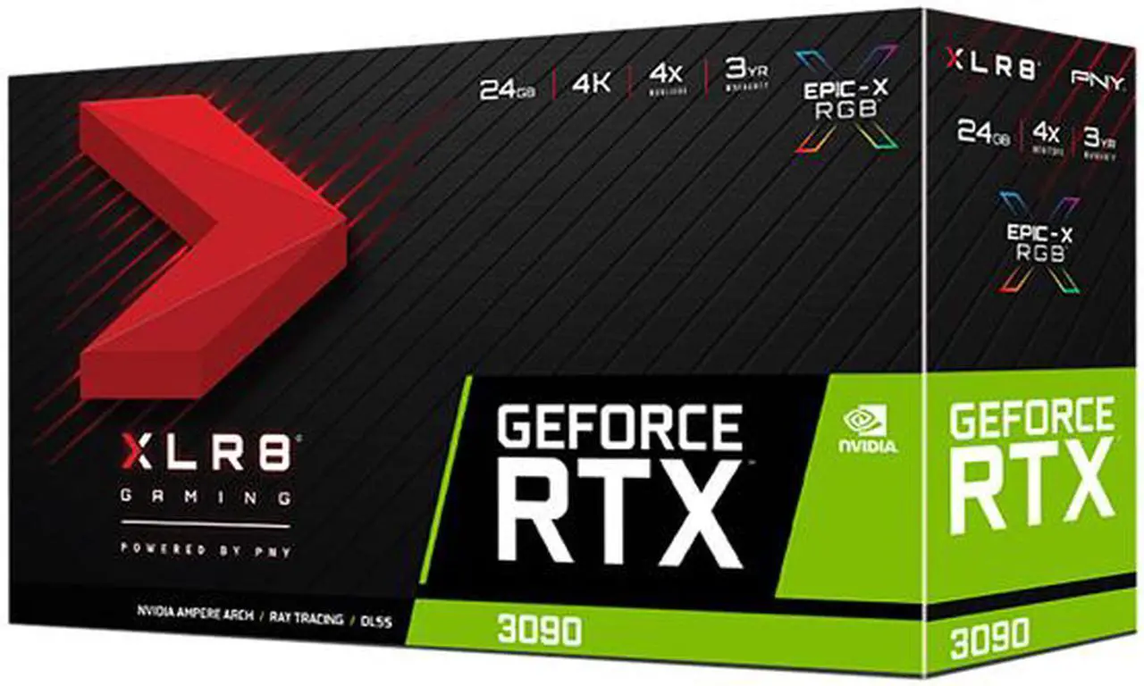 Alt view image 10 of 10 - PNY GeForce RTX 3090 24GB XLR8 Gaming EPIC-X RGB Triple Fan Graphics Card, VCG309024TFXPPB
