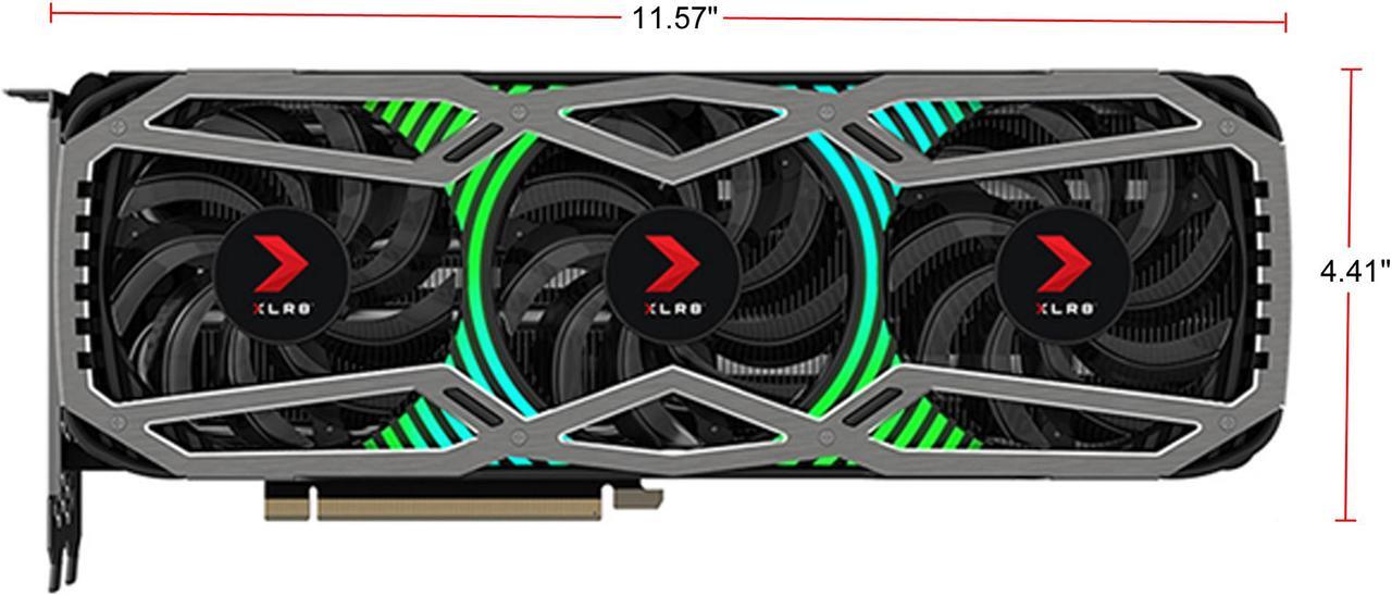 Alt view image 3 of 10 - PNY GeForce RTX 3090 24GB XLR8 Gaming EPIC-X RGB Triple Fan Graphics Card, VCG309024TFXPPB