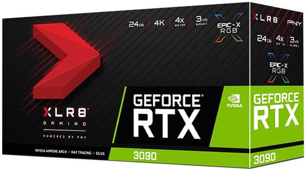 Alt view image 9 of 9 - PNY GeForce RTX 3090 24GB XLR8 Gaming EPIC-X RGB Triple Fan Graphics Card, VCG309024TFXMPB