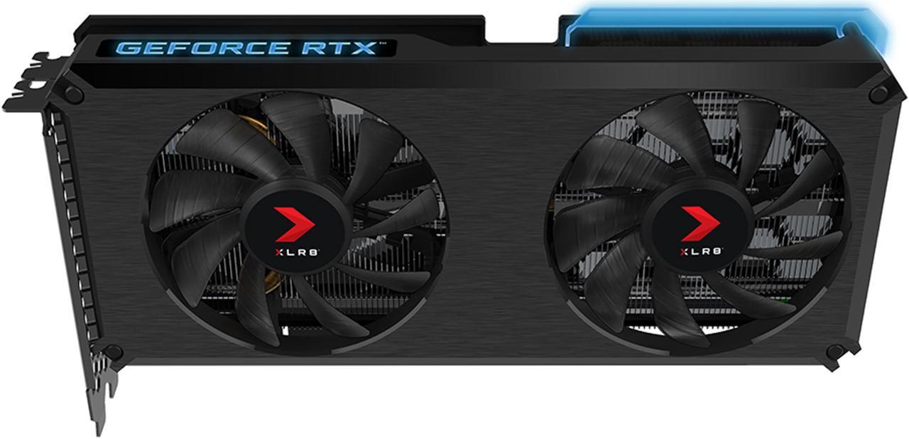 Alt view image 3 of 6 - PNY GeForce RTX 3060 12GB XLR8 Gaming REVEL EPIC-X RGB Dual Fan Graphics Card, VCG306012DFXPPB