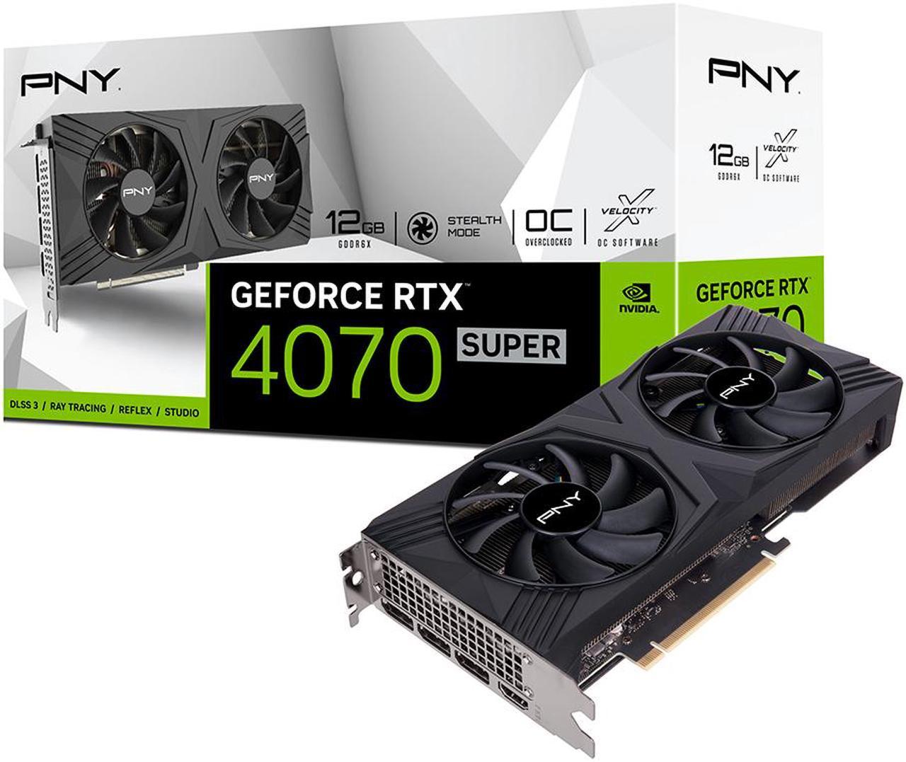 Alt view image 11 of 11 - PNY GeForce RTX 4070 SUPER 12GB VERTO Overclocked Dual Fan DLSS 3 VCG4070S12DFXPB1-O