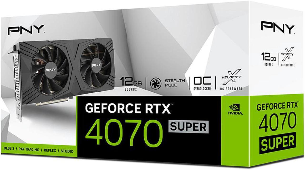 Alt view image 10 of 11 - PNY GeForce RTX 4070 SUPER 12GB VERTO Overclocked Dual Fan DLSS 3 VCG4070S12DFXPB1-O