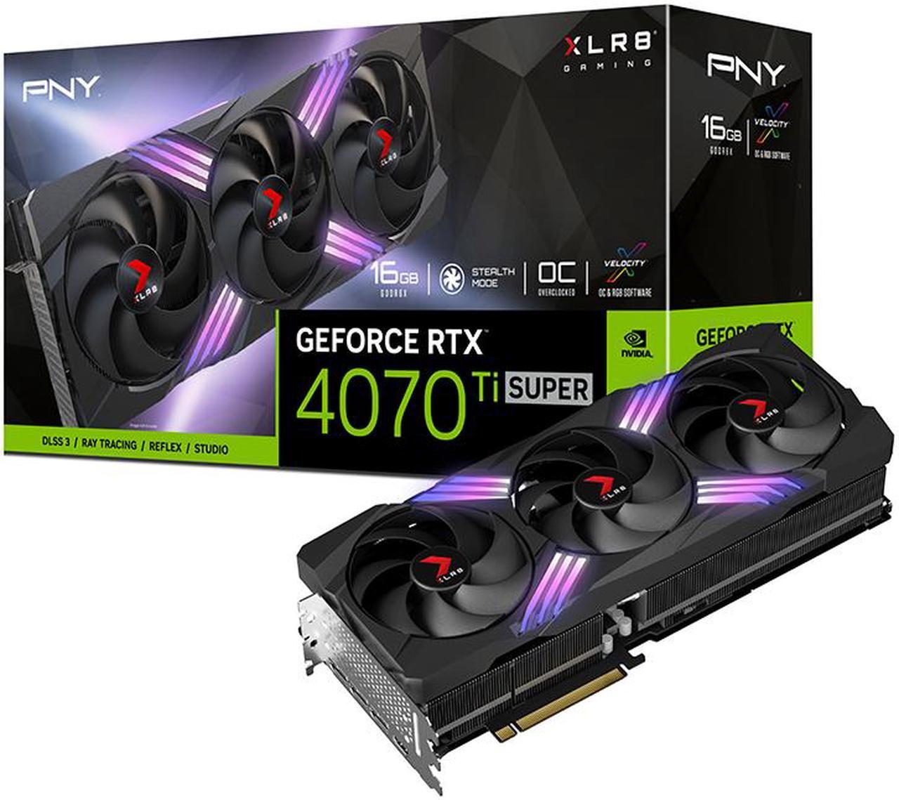 Alt view image 11 of 11 - PNY GeForce RTX 4070 Ti SUPER 16GB VERTO Overclocked Triple Fan DLSS 3 VCG4070TS16TFXXPB1-O