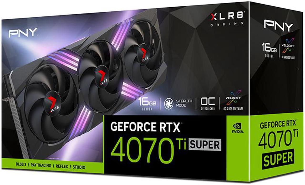 Alt view image 10 of 11 - PNY GeForce RTX 4070 Ti SUPER 16GB VERTO Overclocked Triple Fan DLSS 3 VCG4070TS16TFXXPB1-O