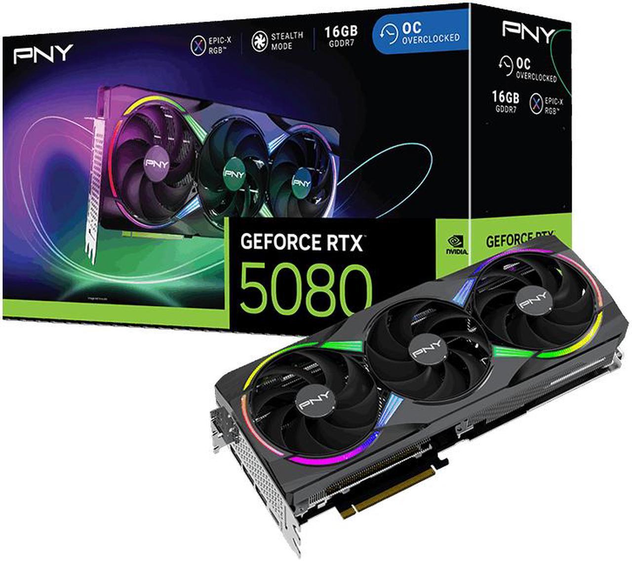 Alt view image 9 of 10 - PNY ARGB OC GeForce RTX 5080 16GB 512-Bit GDDR7 DLSS 4.0 PCI Express 5.0 x16 Graphics Card VCG508016TFXXPB1-O