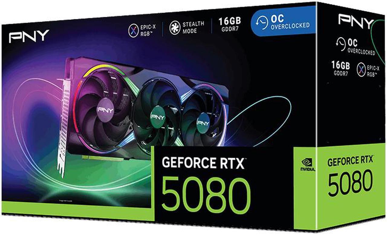 Alt view image 10 of 10 - PNY ARGB OC GeForce RTX 5080 16GB 512-Bit GDDR7 DLSS 4.0 PCI Express 5.0 x16 Graphics Card VCG508016TFXXPB1-O