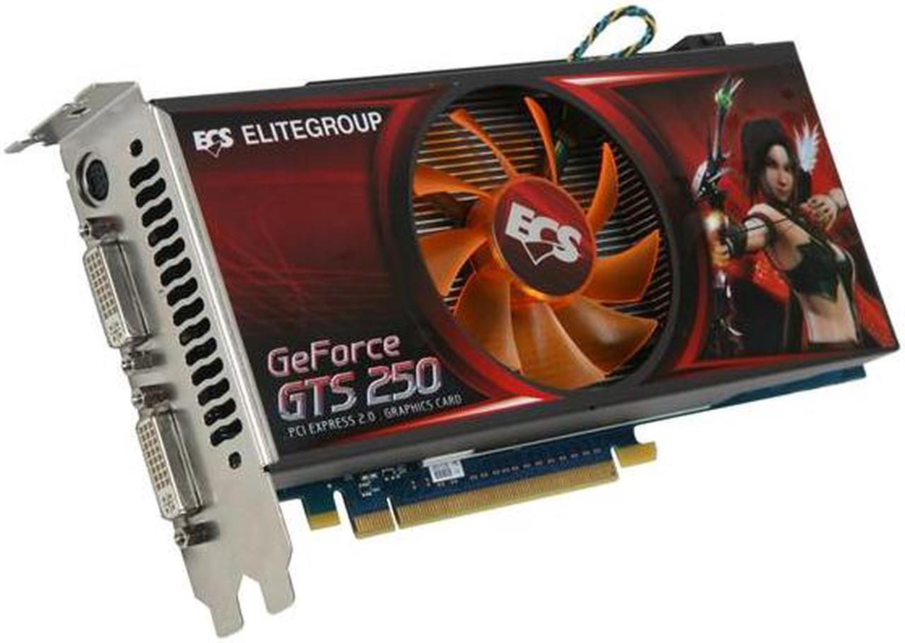 ECS GeForce GTS 250 512MB DDR3 PCI Express 2.0 x16 SLI Support Video Card NGTS250-512MX-F