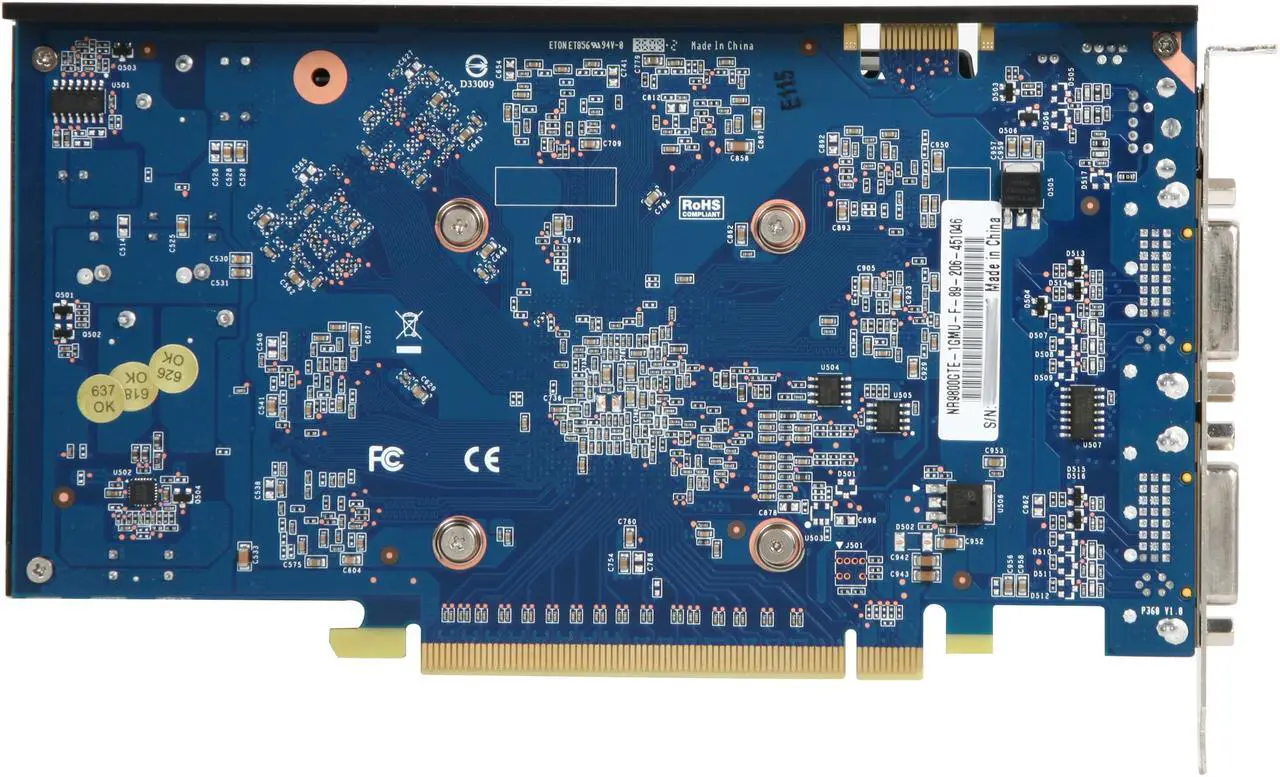 Alt view image 4 of 5 - ECS GeForce 9800 GT 1GB DDR3 PCI Express 2.0 x16 SLI Support Graphics Card NR9800GTE-1GMU-F