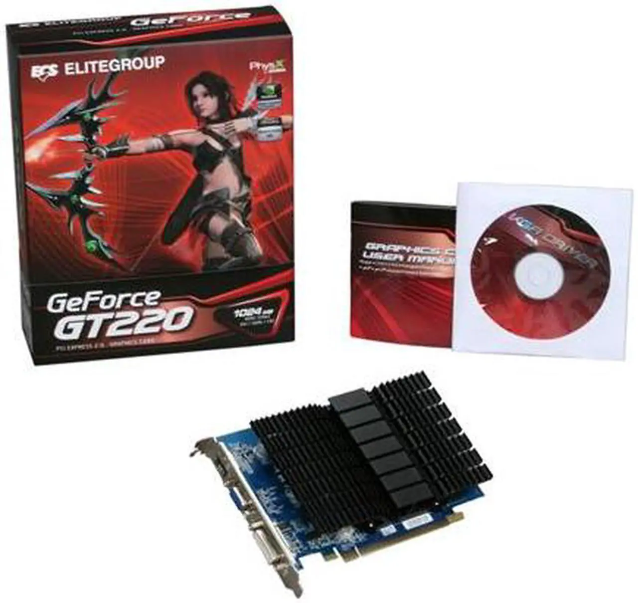 Alt view image 5 of 5 - ECS Silent Series GeForce GT 220 1GB DDR2 PCI Express 2.0 x16 Graphics Card NSGT220-1GQS-H