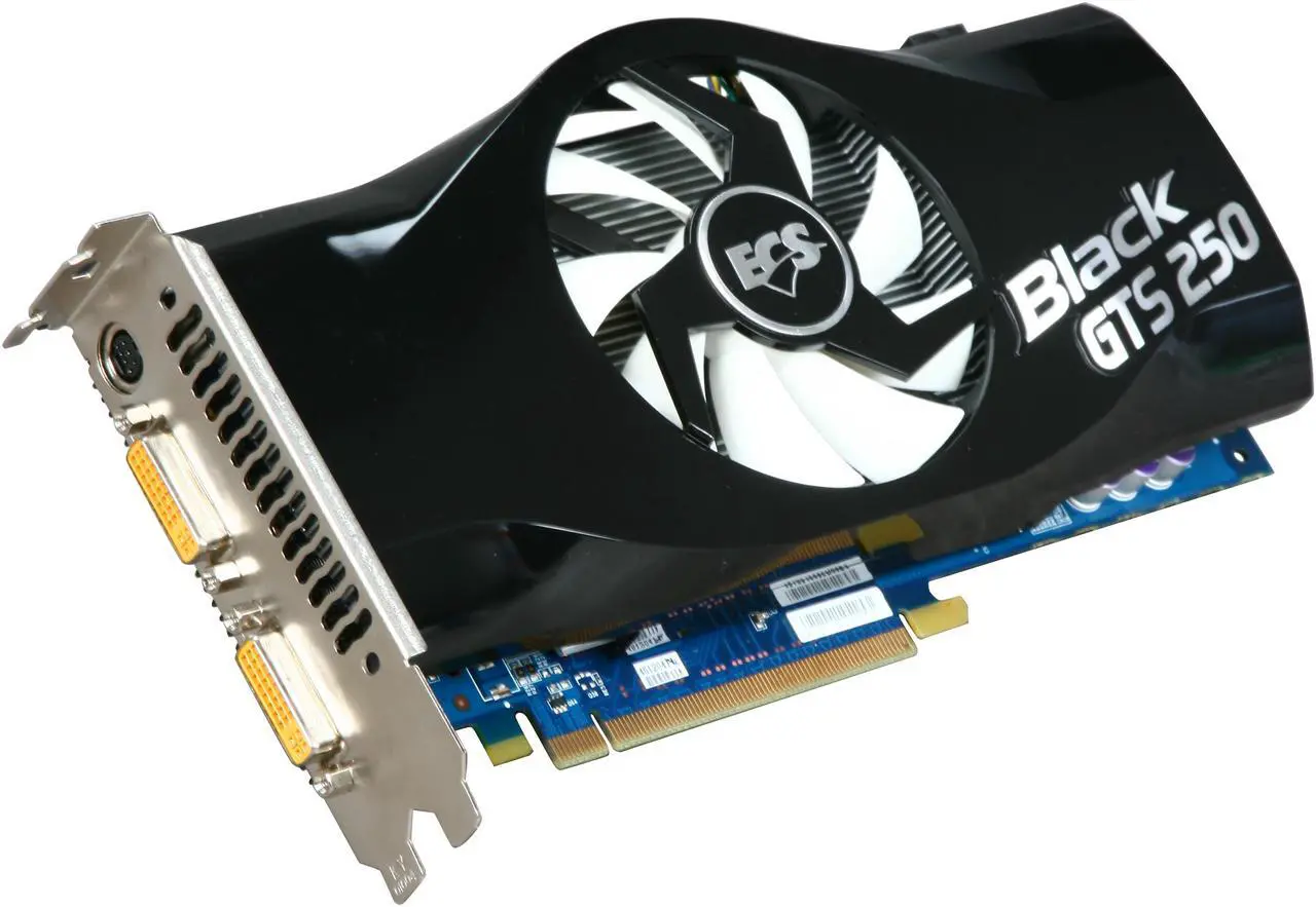 Main image of ECS Black GeForce GTS 250 2GB DDR3 PCI Express 2.0 x16 SLI Support Graphics Card NBGTS250-2GMU-F
