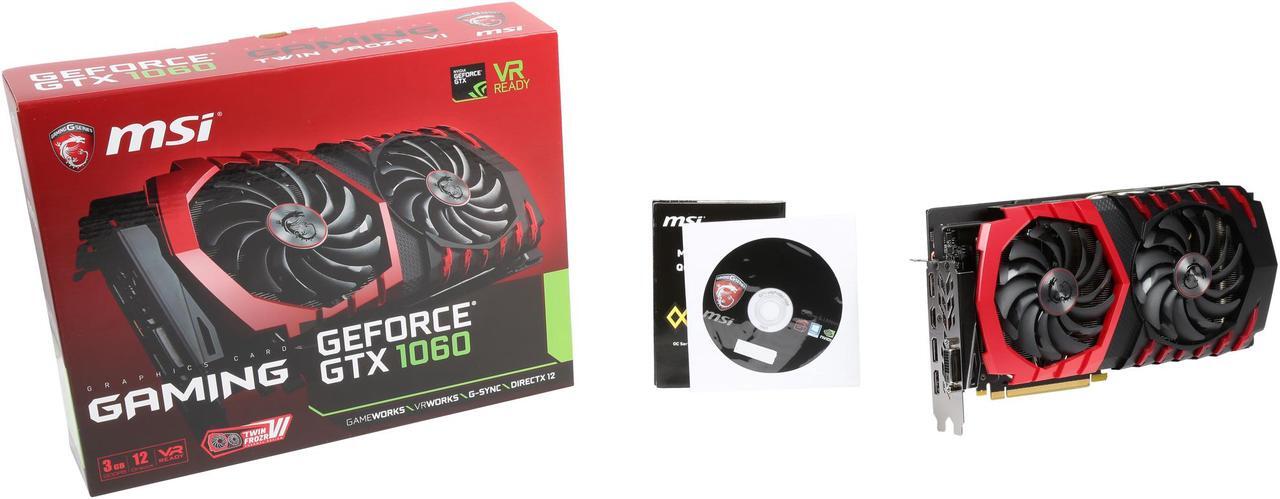 Alt view image 7 of 6 - MSI GeForce GTX 1060 3GB GDDR5 PCI Express 3.0 x16 ATX Graphics Card GTX 1060 GAMING 3G