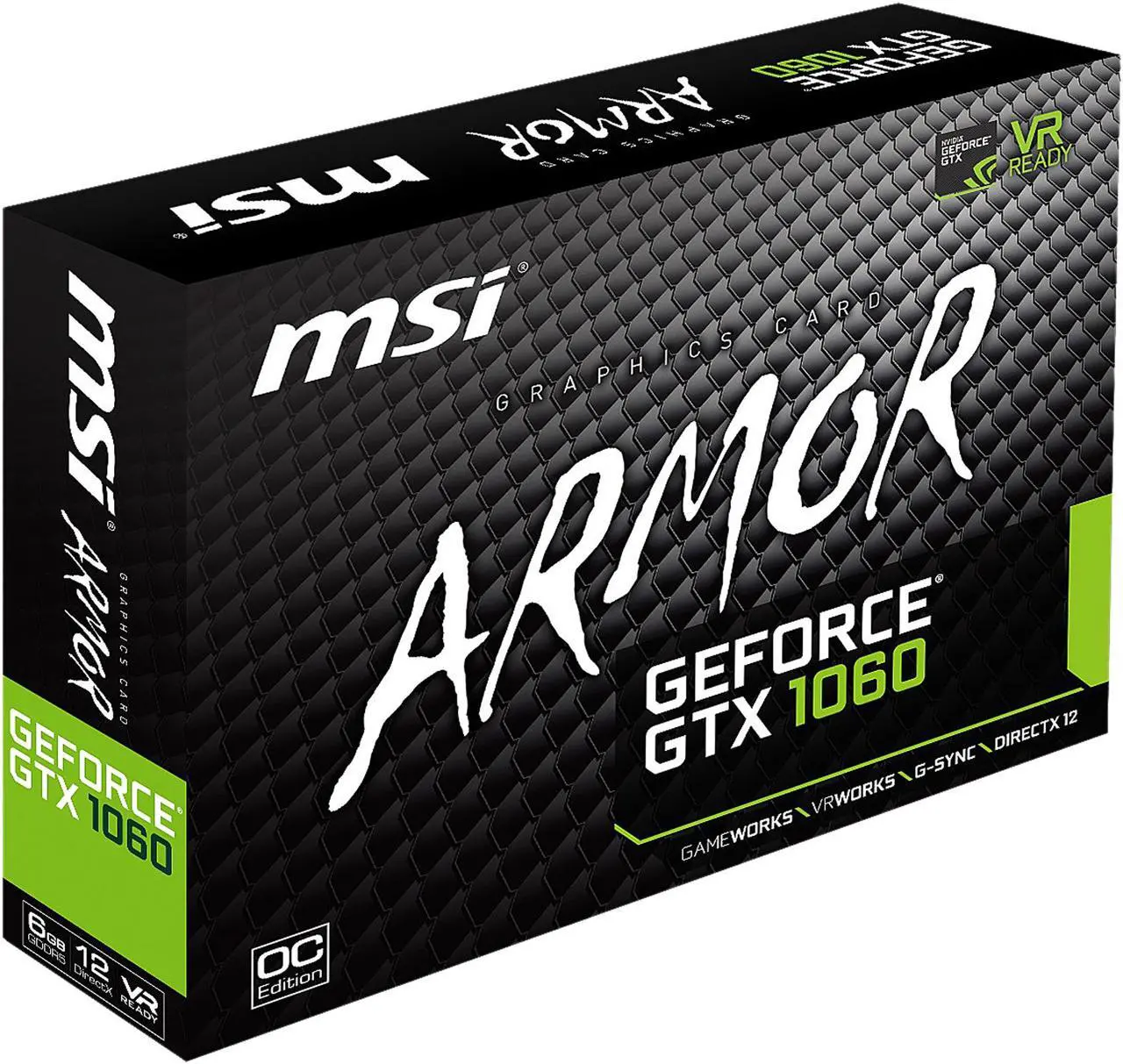 Alt view image 8 of 8 - MSI GeForce GTX 1060 6GB GDDR5 PCI Express 3.0 x16 ATX Graphics Card GTX 1060 ARMOR 6G OCV1