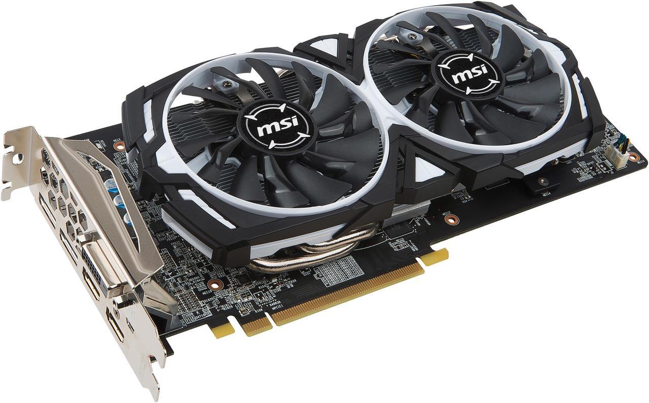 MSI Radeon RX 480 4GB GDDR5 PCI Express 3.0 x16 CrossFireX Support Video Card RX 480 ARMOR 4G OC