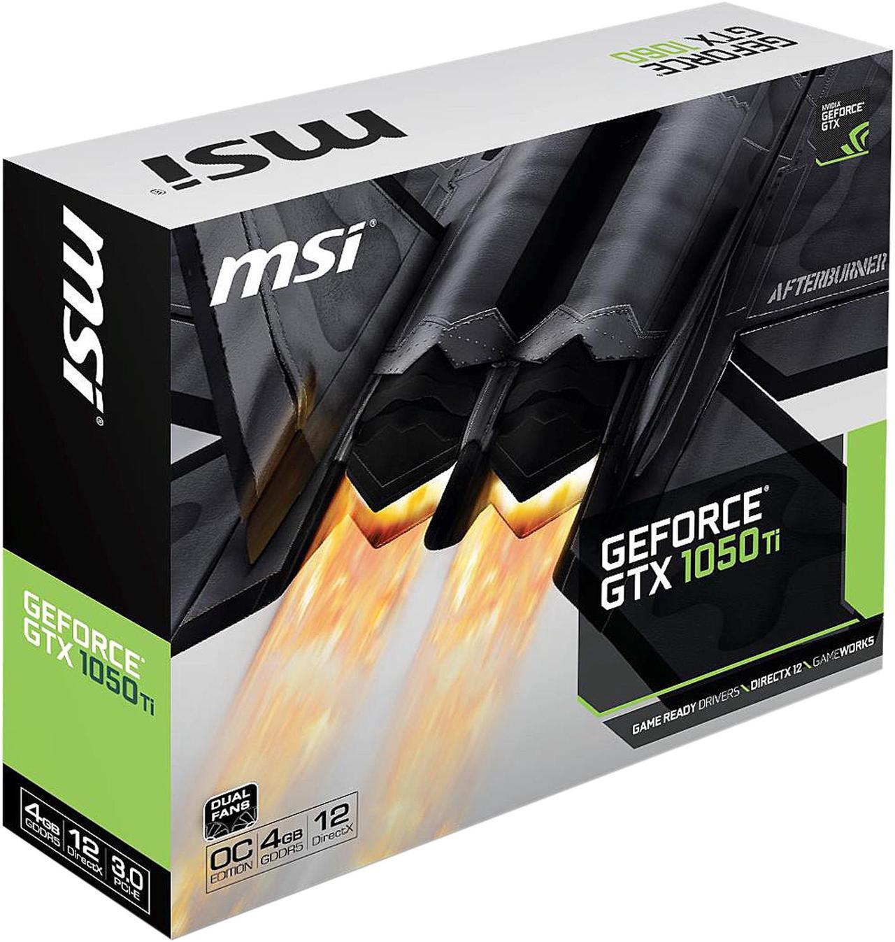 Alt view image 9 of 9 - MSI GeForce GTX 1050 Ti 4GB GDDR5 PCI Express 3.0 x16 ATX Video Card GTX 1050 Ti 4GT OC