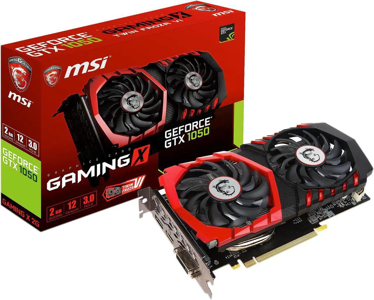 Alt view image 9 of 10 - MSI GeForce GTX 1050 2GB GDDR5 PCI Express 3.0 x16 ATX Graphics Card GTX 1050 GAMING X 2G