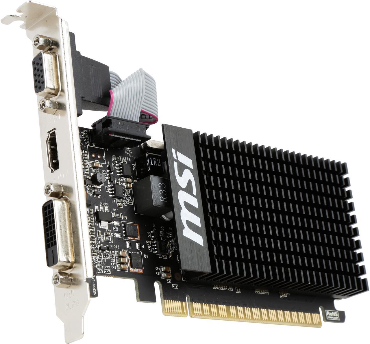 MSI GeForce GT 710 2GB DDR3 PCI Express 2.0 x16 Low Profile Video Card GT 710 2GD3H LP