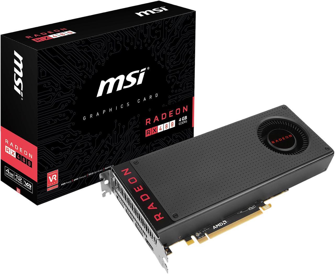 Alt view image 7 of 8 - MSI Radeon RX 480 4GB GDDR5 PCI Express 3.0 x16 CrossFireX Support ATX Graphics Card Radeon RX 480 4G