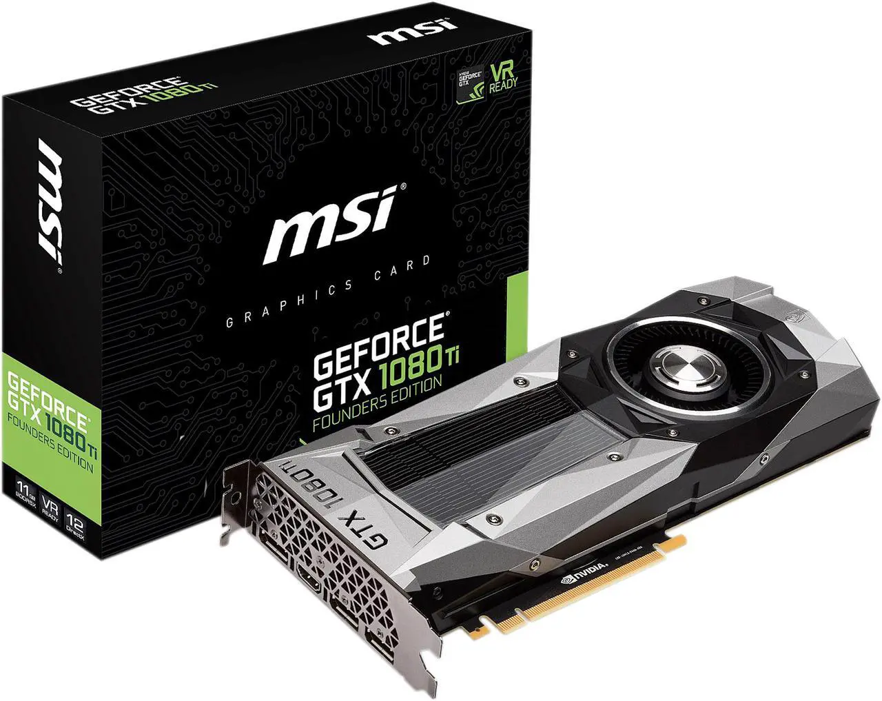 Alt view image 3 of 4 - MSI GeForce GTX 1080 Ti FE 11GB GDDR5X PCI Express 3.0 x16 SLI Support Graphics Card GTX 1080 Ti Founders Edition