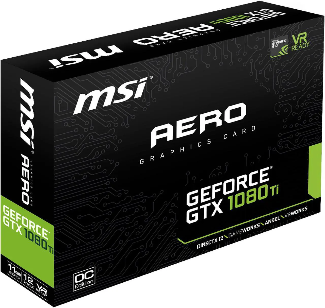 Alt view image 8 of 8 - MSI GeForce GTX 1080 Ti 11GB GDDR5X PCI Express 3.0 x16 SLI Support Graphics Card GTX 1080 Ti AERO 11G OC
