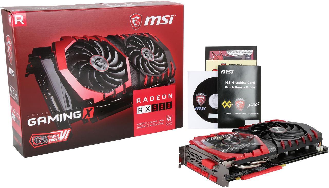 Alt view image 7 of 6 - MSI Radeon RX 580 8GB GDDR5 PCI Express x16 CrossFireX Support Graphics Card RX 580 GAMING X 8G
