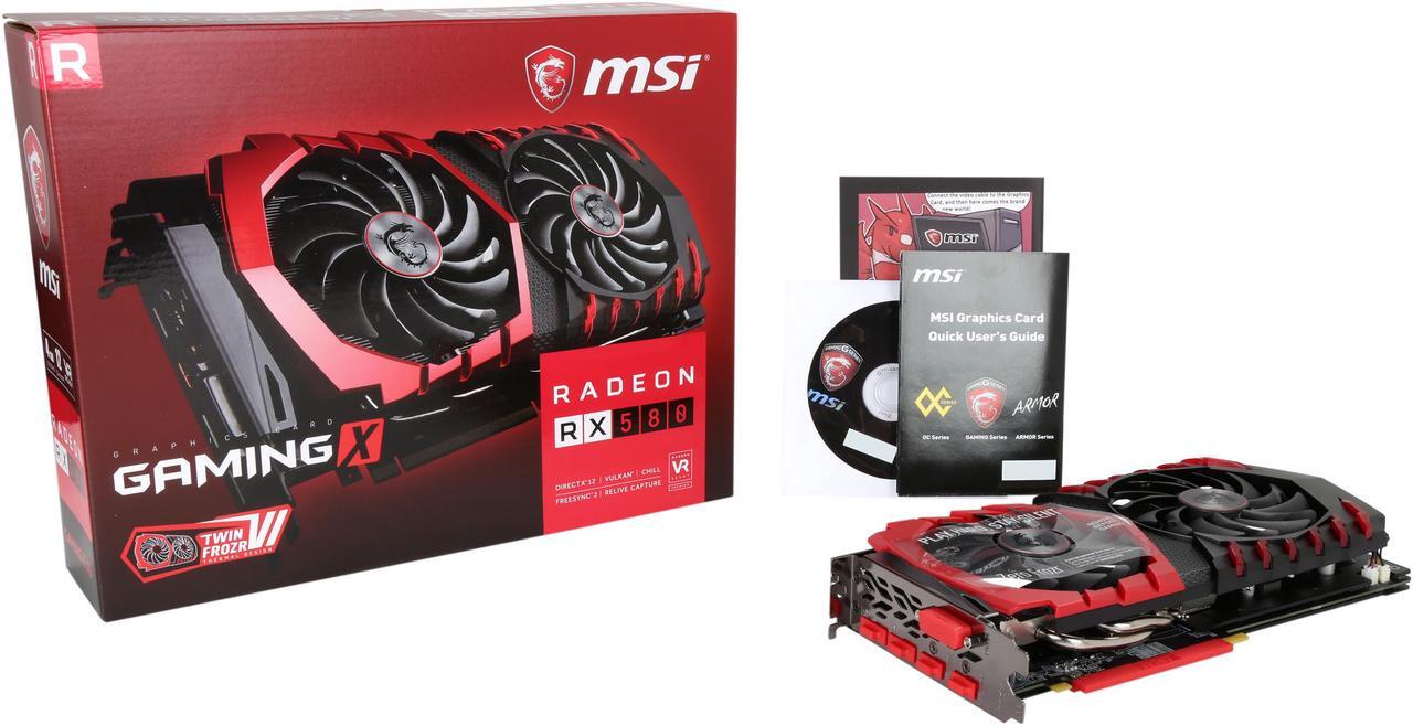 Alt view image 7 of 6 - MSI Radeon RX 580 4GB GDDR5 PCI Express x16 CrossFireX Support Graphics Card RX 580 GAMING X 4G