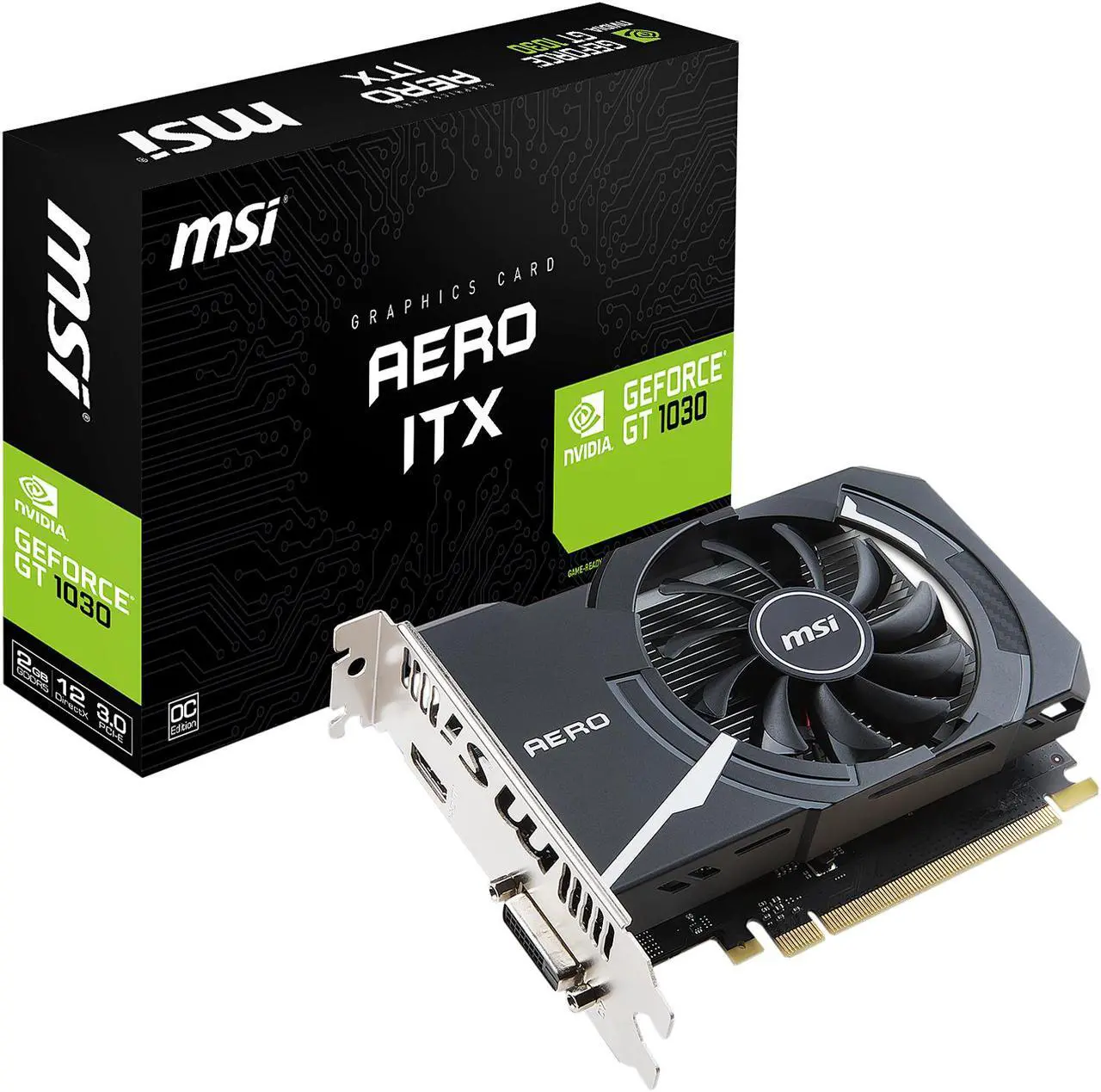 Alt view image 3 of 4 - MSI GeForce GT 1030 2GB GDDR5 PCI Express 3.0 x16 (uses x4) ATX Graphics Card GT 1030 AERO ITX 2G OC