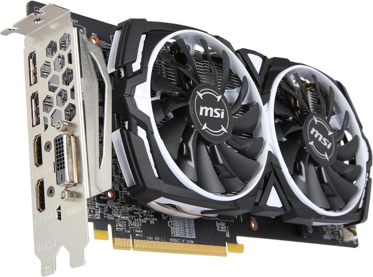 MSI Radeon RX 480 4GB GDDR5 PCI Express 3.0 x16 CrossFireX Support Video Card RX 480 ARMOR 4G OC