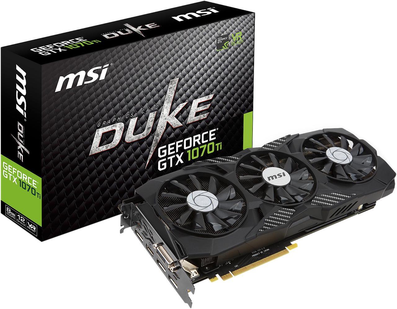 Alt view image 7 of 8 - MSI GeForce GTX 1070 Ti 8GB GDDR5 PCI Express 3.0 x16 SLI Support Graphics Card GTX 1070 Ti DUKE 8G