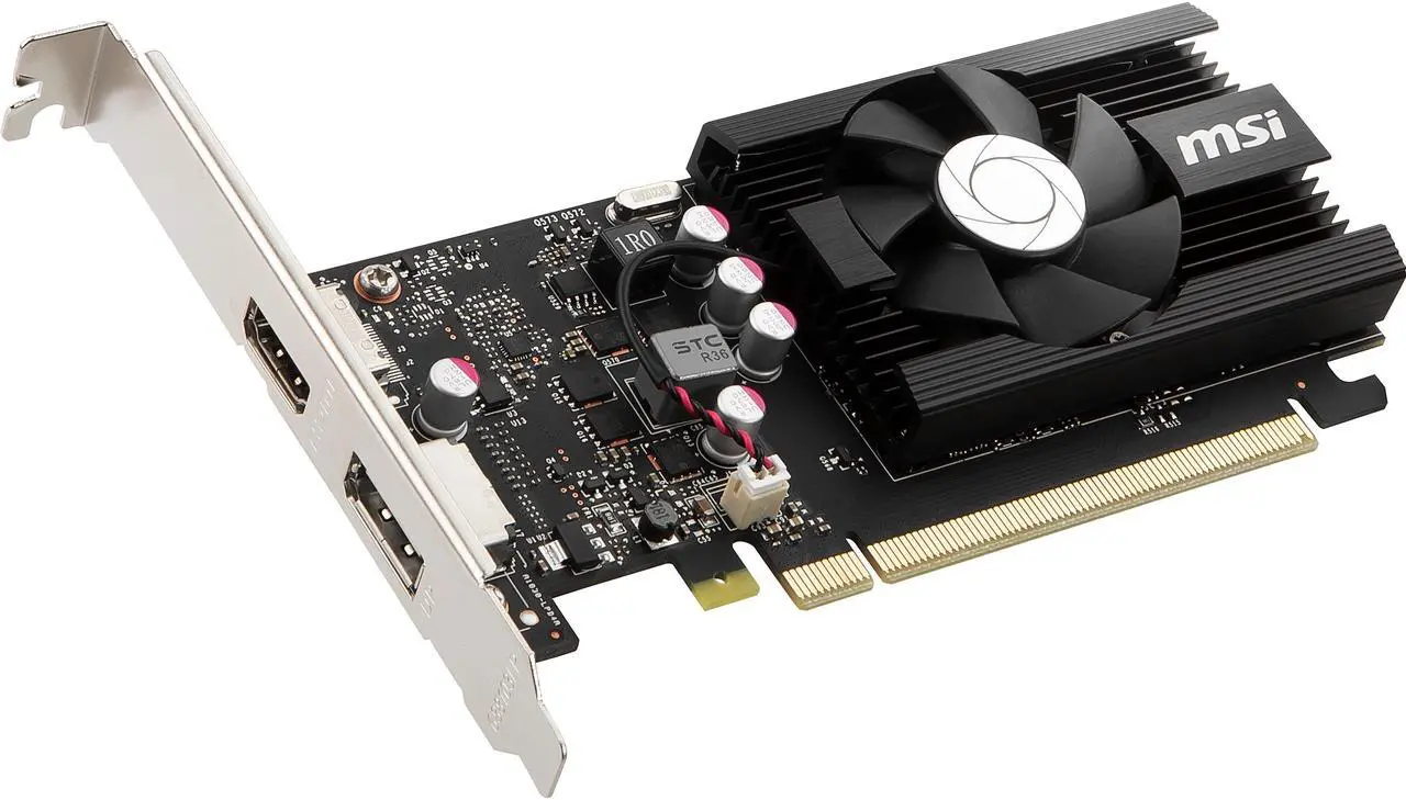 Alt view image 2 of 6 - MSI GeForce GT 1030 2GB DDR4 PCI Express 3.0 x16 (Uses x4) Low Profile Graphics Card GT 1030 2GD4 LP OC