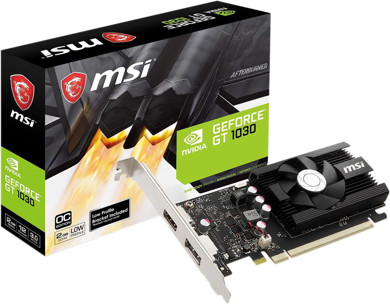 Alt view image 6 of 6 - MSI GeForce GT 1030 2GB DDR4 PCI Express 3.0 x16 (Uses x4) Low Profile Graphics Card GT 1030 2GD4 LP OC