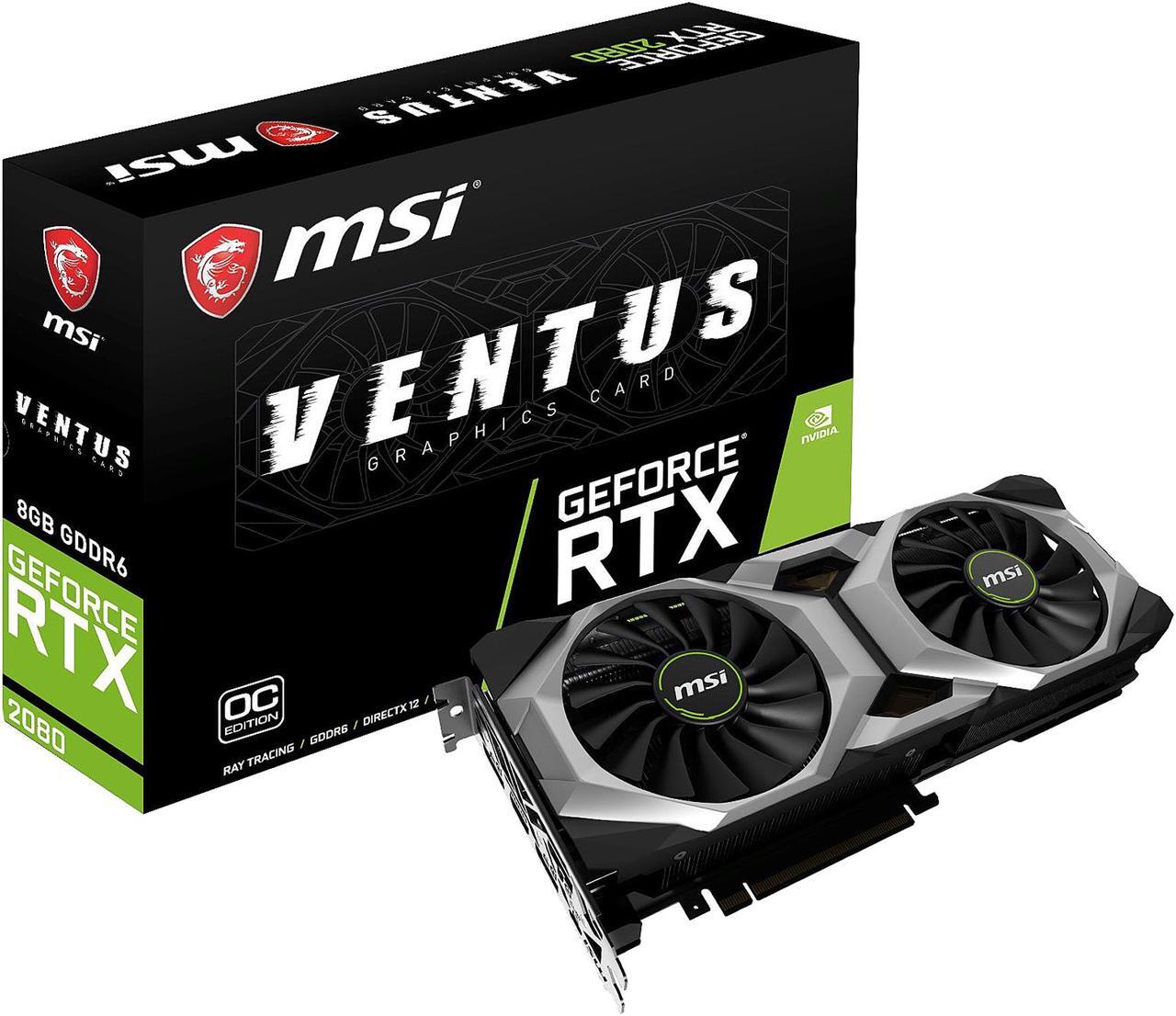 Alt view image 6 of 7 - MSI GeForce RTX 2080 8GB GDDR6 PCI Express 3.0 x16 SLI Support Graphics Card RTX 2080 VENTUS 8G OC