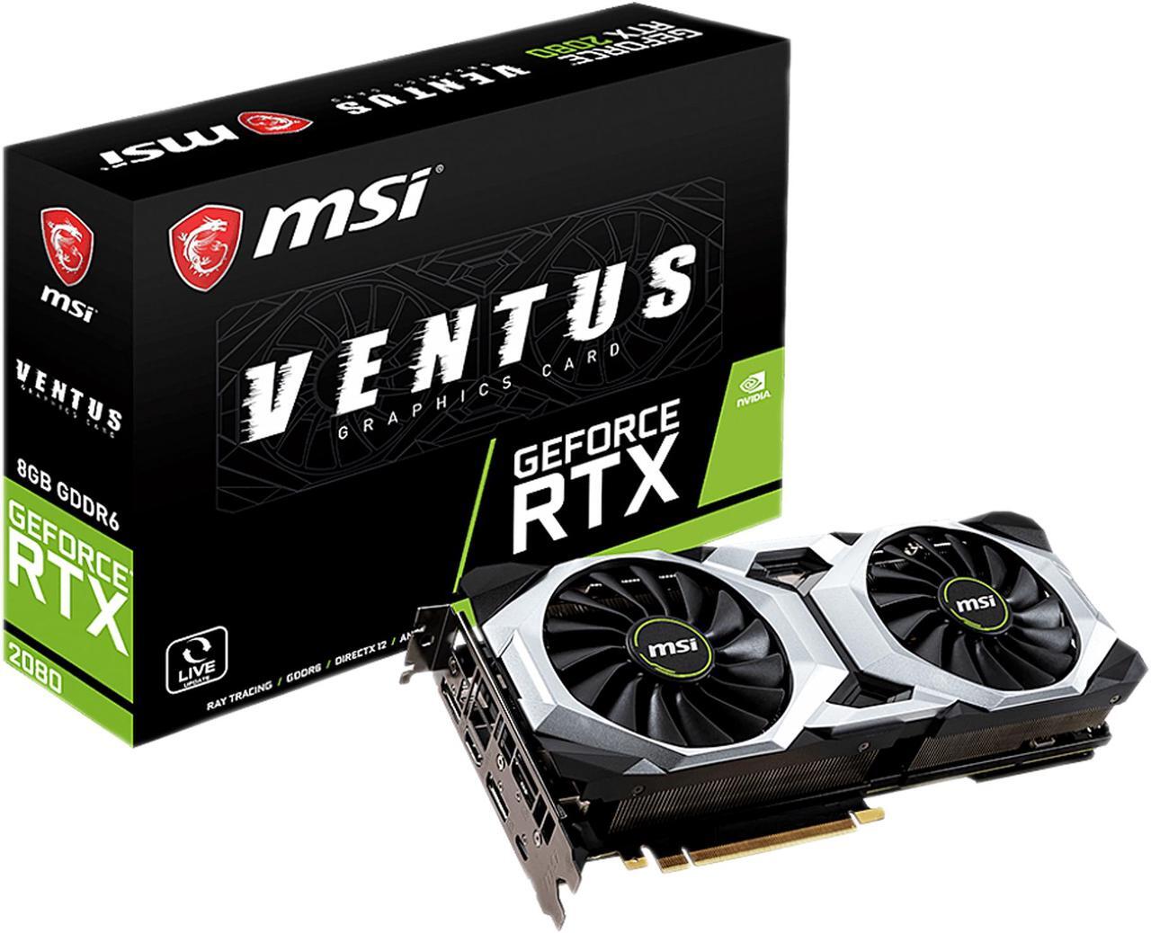 Alt view image 5 of 5 - MSI GeForce RTX 2080 8GB GDDR6 PCI Express 3.0 x16 SLI Support Video Card RTX 2080 VENTUS 8G