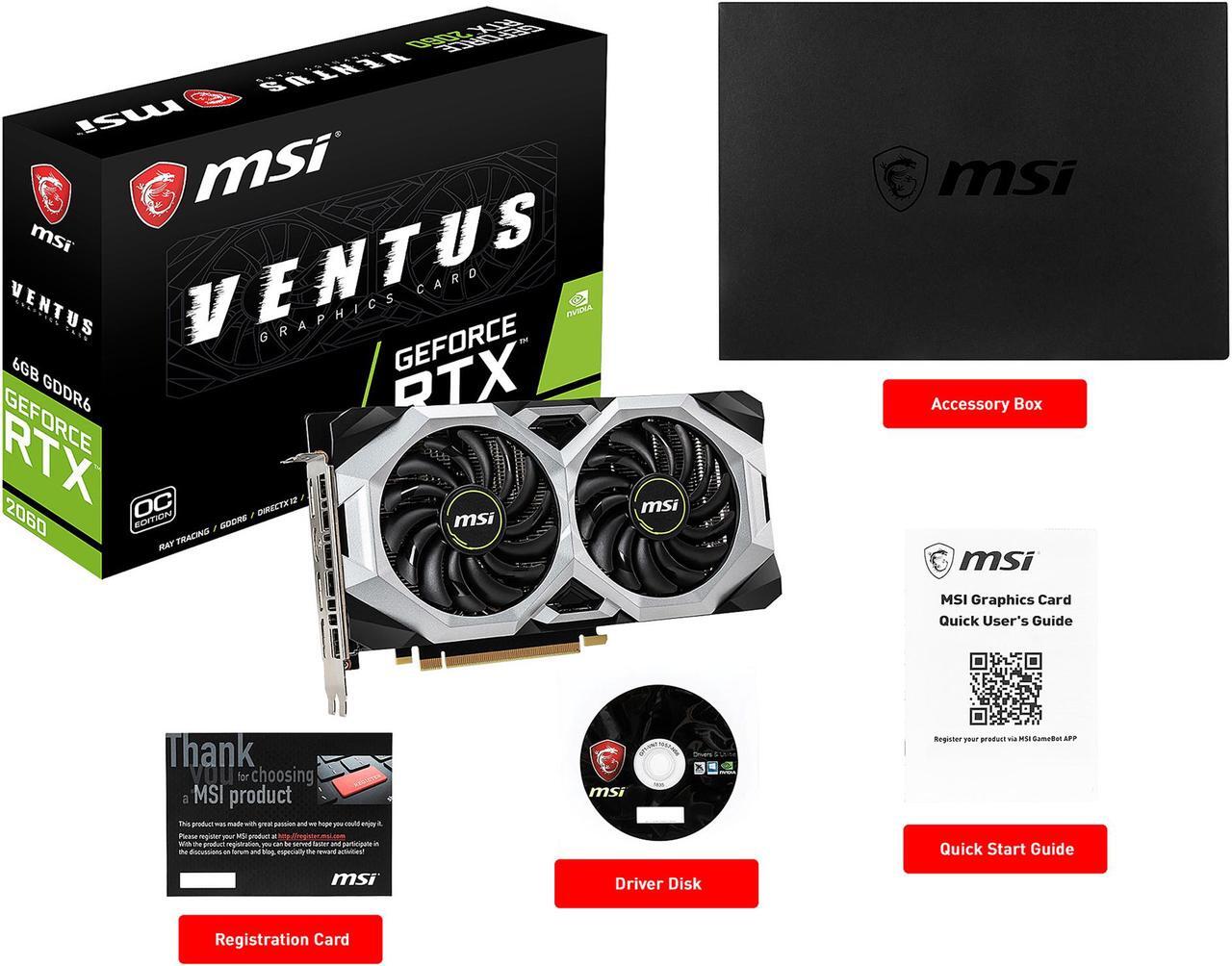 Alt view image 7 of 8 - MSI GeForce RTX 2060 6GB GDDR6 PCI Express 3.0 x16 Video Card RTX 2060 VENTUS XS 6G OC R