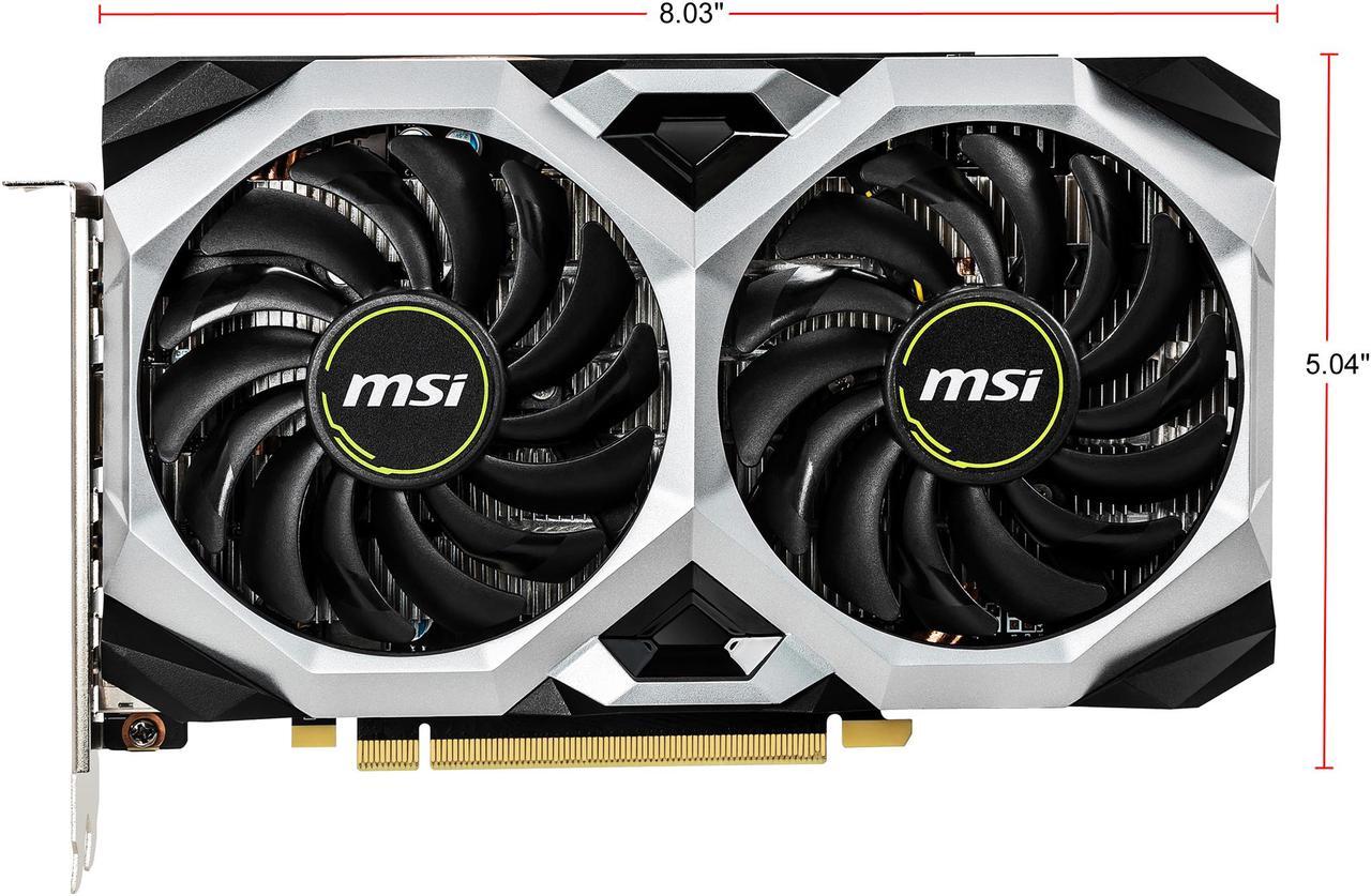 Alt view image 2 of 7 - MSI Ventus GeForce GTX 1660 Ti 6GB GDDR6 PCI Express 3.0 x16 Graphics Card GTX 1660 TI VENTUS XS 6G OC