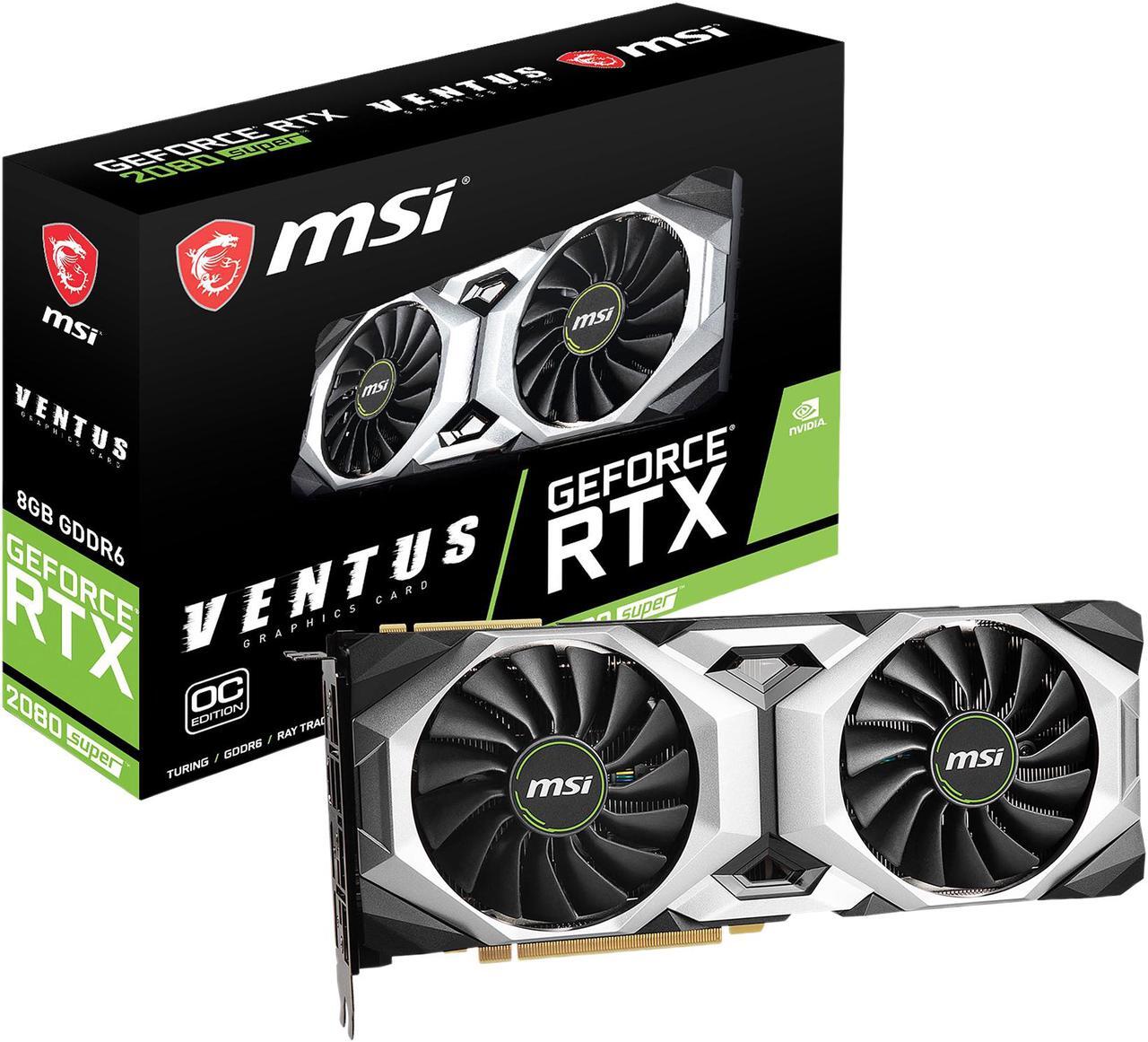 Alt view image 8 of 9 - MSI GeForce RTX 2080 SUPER 8GB GDDR6 PCI Express 3.0 x16 SLI Support Graphics Card RTX 2080 Super Ventus OC