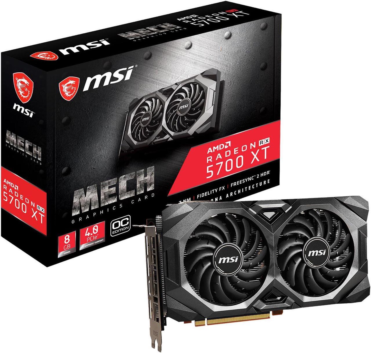 Alt view image 10 of 10 - MSI Radeon RX 5700 XT 8GB GDDR6 PCI Express 4.0 Graphics Card RX 5700 XT MECH OC