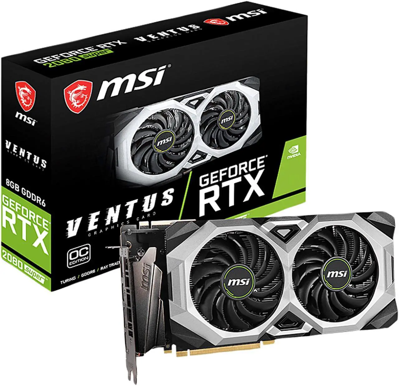Alt view image 7 of 7 - MSI GeForce RTX 2080 SUPER 8GB GDDR6 PCI Express 3.0 x16 SLI Support Graphics Card RTX 2080 Super Ventus XS OC