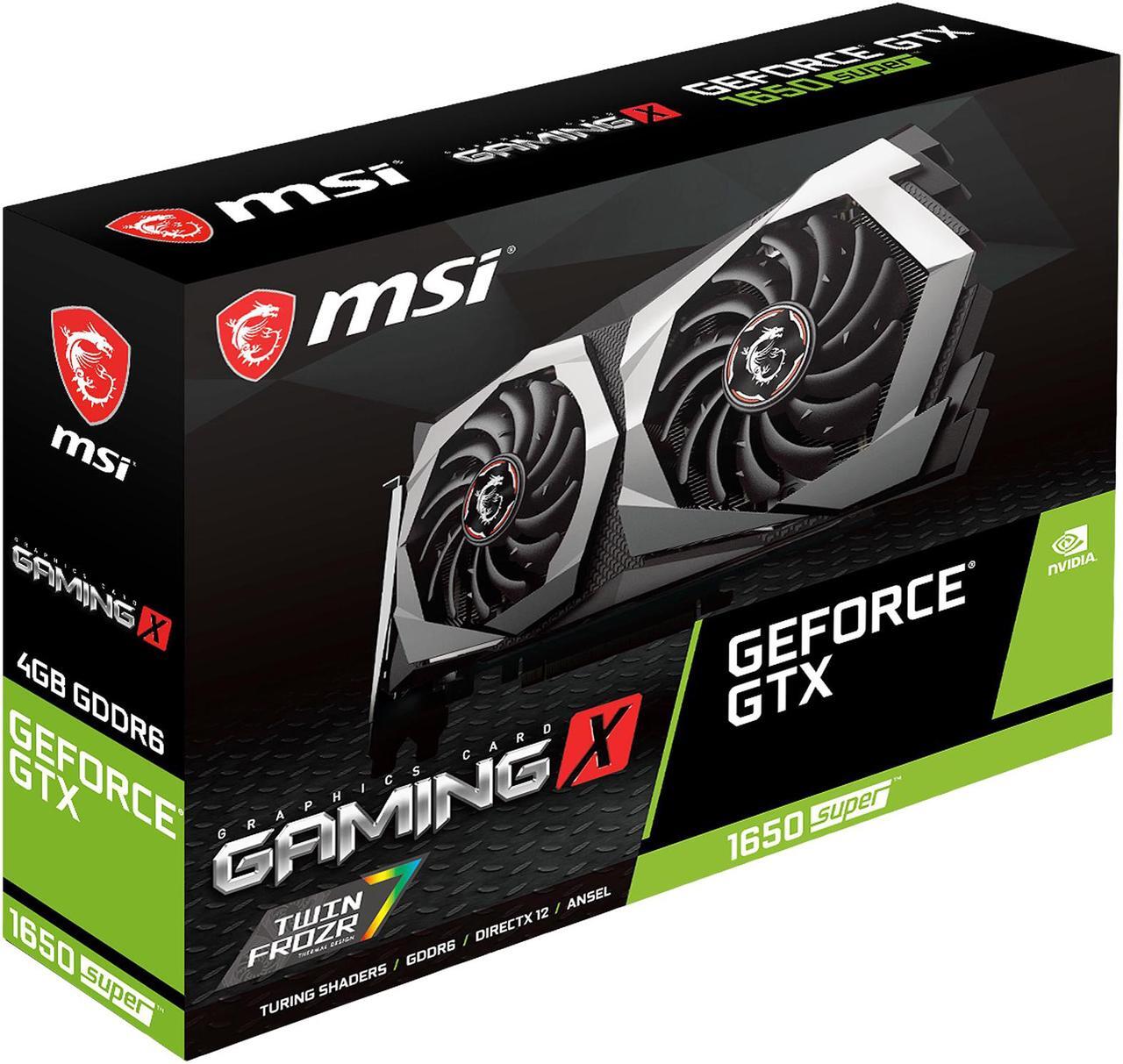 Alt view image 8 of 8 - MSI Gaming GeForce GTX 1650 SUPER 4GB GDDR6 PCI Express 3.0 x16 Graphics Card GTX 1650 Super Gaming X