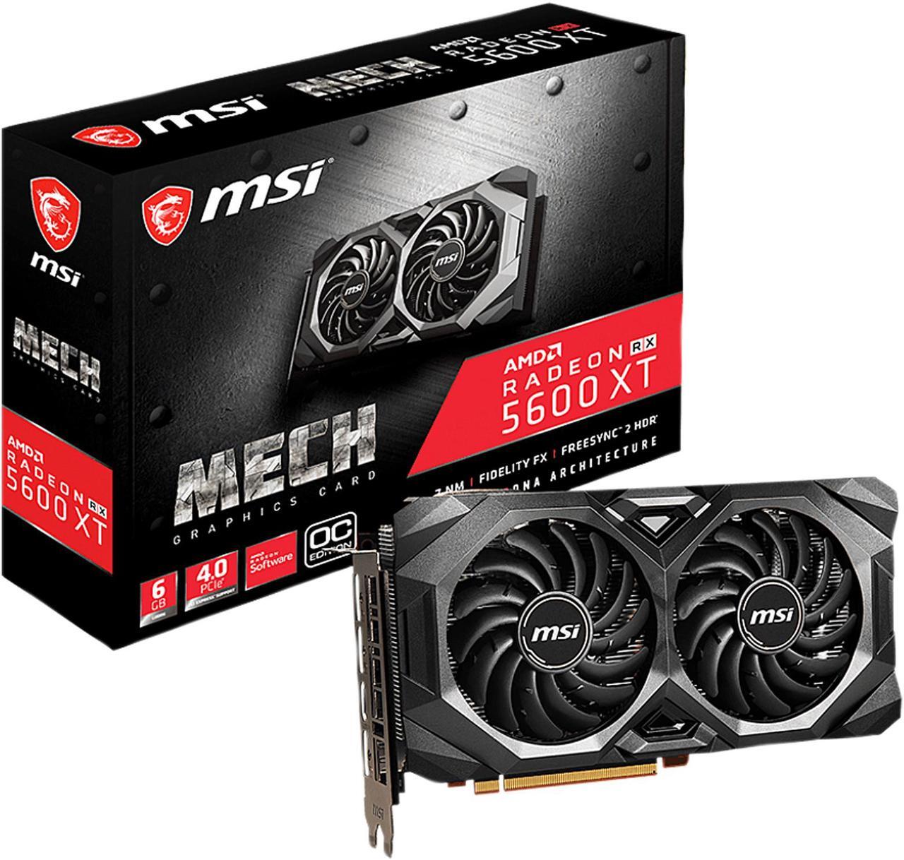 Alt view image 7 of 7 - MSI Radeon RX 5600 XT 6GB GDDR6 PCI Express 4.0 Graphics Card RX 5600 XT MECH OC