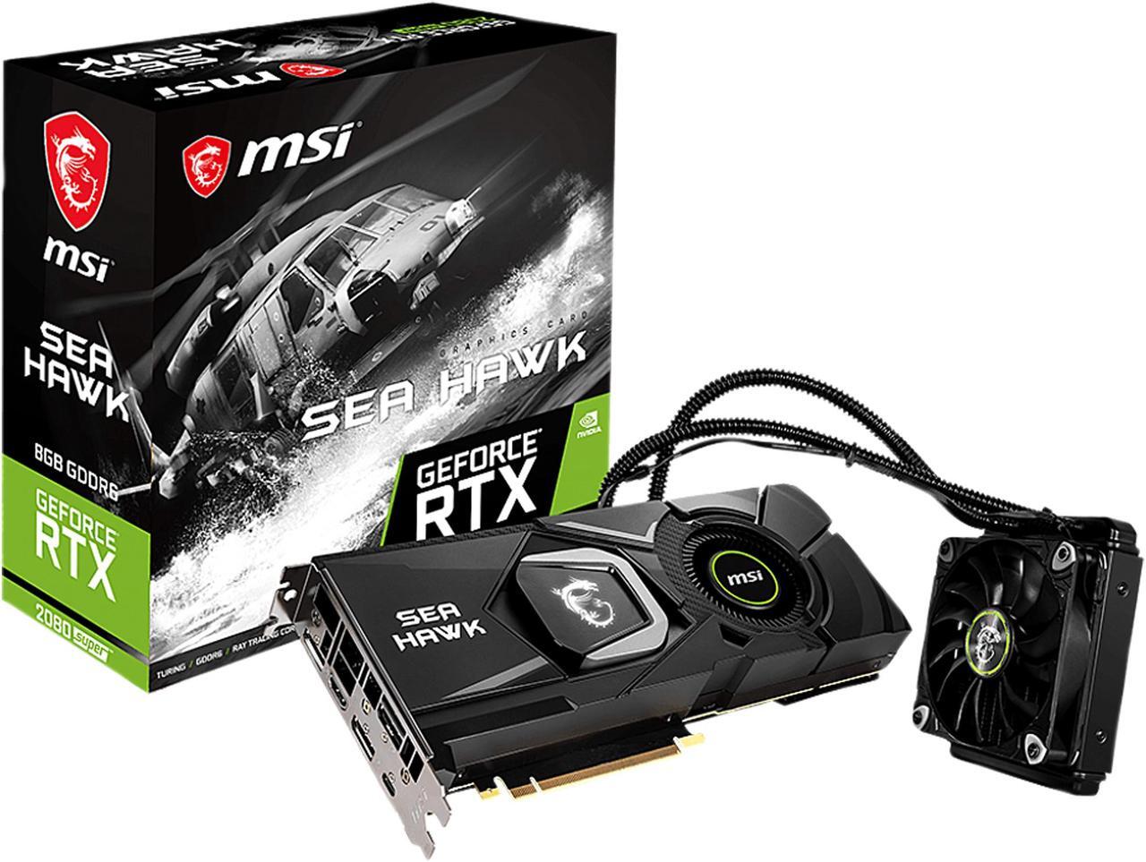 Alt view image 5 of 5 - MSI GeForce RTX 2080 SUPER 8GB GDDR6 PCI Express 3.0 x16 SLI Support Graphics Card RTX 2080 SUPER SEA HAWK X
