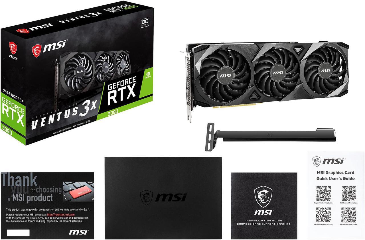 Alt view image 13 of 14 - MSI Ventus GeForce RTX 3090 24GB GDDR6X PCI Express 4.0 SLI Support Graphics Card RTX 3090 VENTUS 3X 24G OC