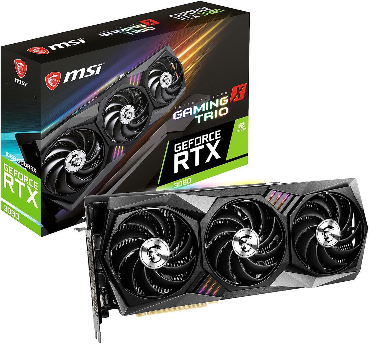 Alt view image 11 of 11 - MSI Gaming GeForce RTX 3080 10GB GDDR6X PCI Express 4.0 Graphics Card RTX 3080 GAMING X TRIO 10G